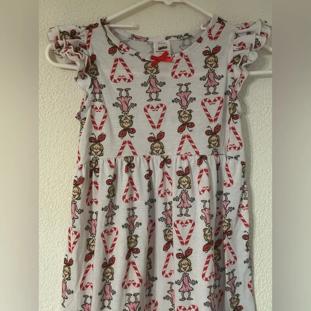 Hanna Andersson Cindy Lou Who Nightgown Girl Grinch Candy Cane Size 8